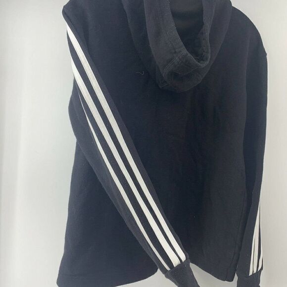 Adidas Hoodie Black Three Stripe Logo Medium - Picture 5 of 7